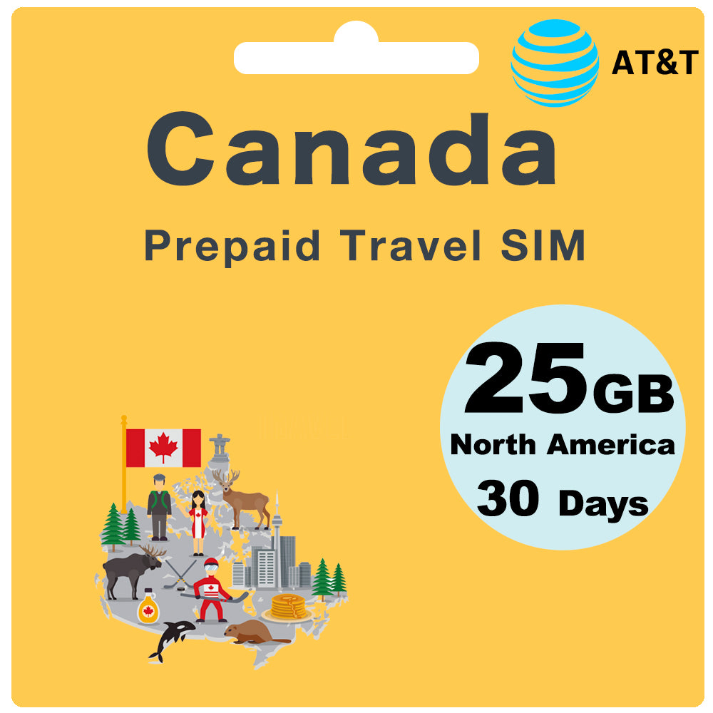 Canada, Mexique et États-Unis Carte SIM prépayée T-Mobile 10 Go 4G LTE  Données aux États-Unis et 5 Go de données au Canada et au Mexique avec
